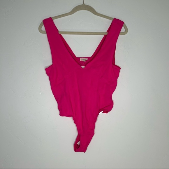 NWT Pilcro Neon Pink Bodysuit Thong Size Medium Spring Summer Festival - Picture 4 of 12